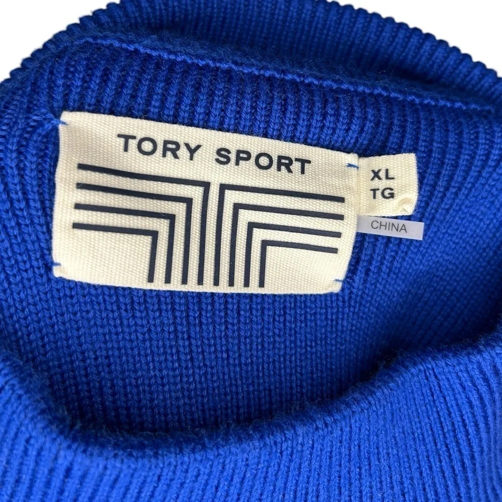 Tory Burch Sport Merino Wool Blue Colorblock Ski Sweater Women’s Size XL Outdoor - Picture 6 of 8